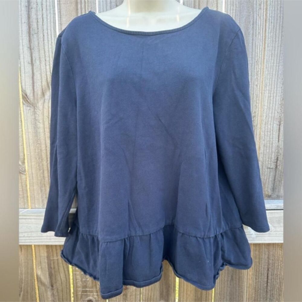 Talbots Women's Navy and Blue Blouse